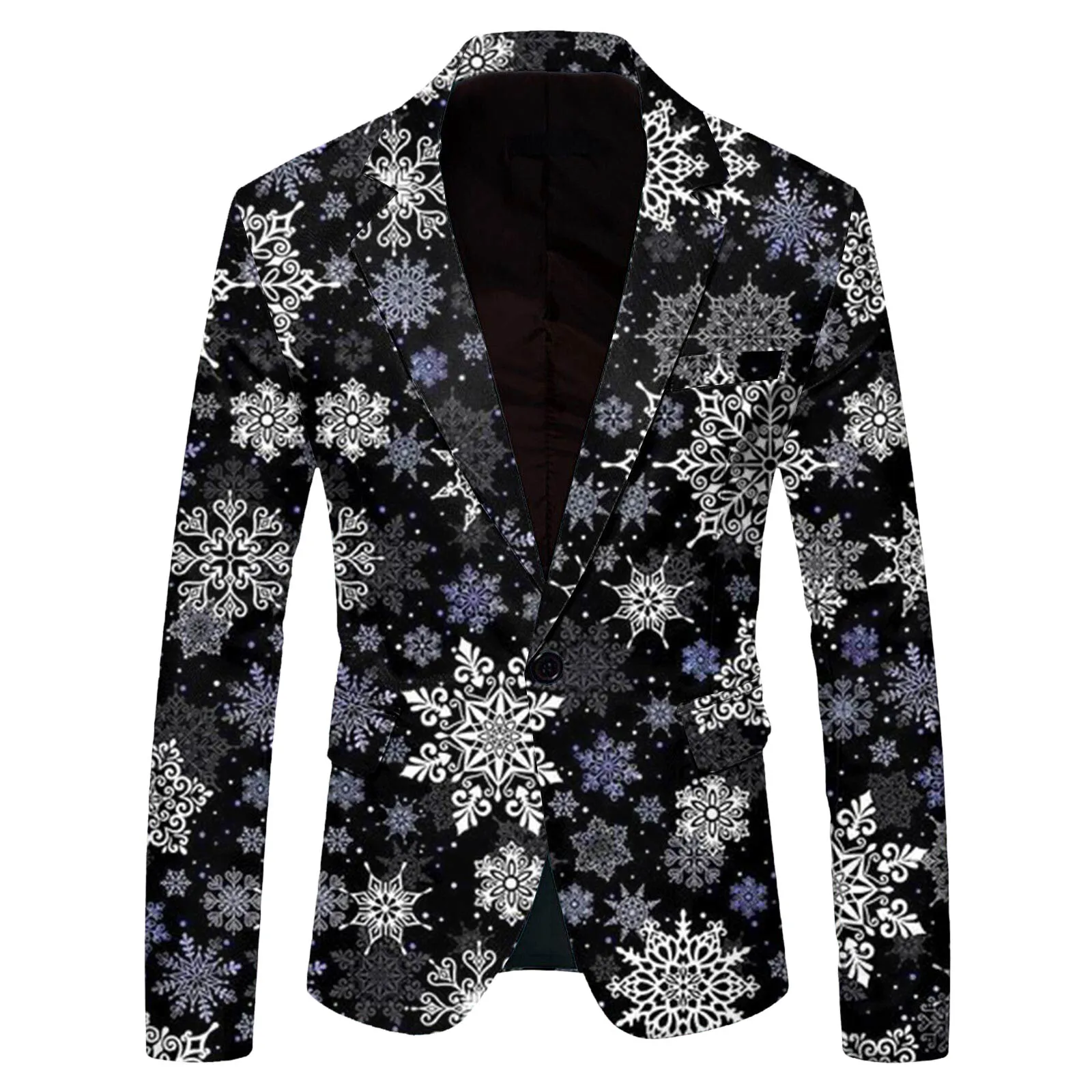 Hot Sell Veste Pour Homme Costume Mens Suit Jacket Snow Printed Single Breasted Casual Blazer Sports Coat_voghion.com