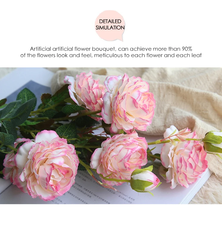 Cz-01 Factory Sale Lifelike Faked Rose Bouquet Single Stem Artificial ...