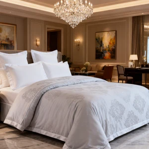 Professional Custom Jacquard Weave Organic Cotton Hotel Bedding Set for Boutique Hotels