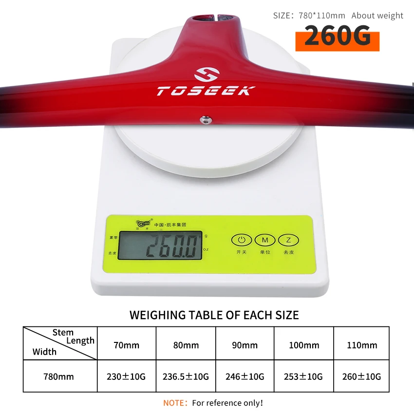 TOSEEK工場卸売カーボンファイバー一体型MTBハンドルバー28.6ステム