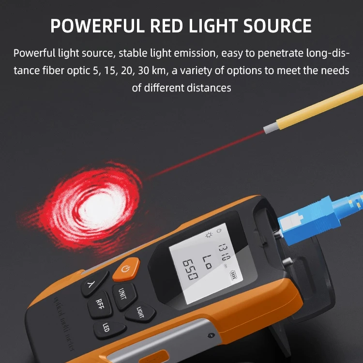 New Visual Fault Locator Network Cable Test Optical Fiber Tester Pen VFL USB Charging Multifunction Optical Power Meter