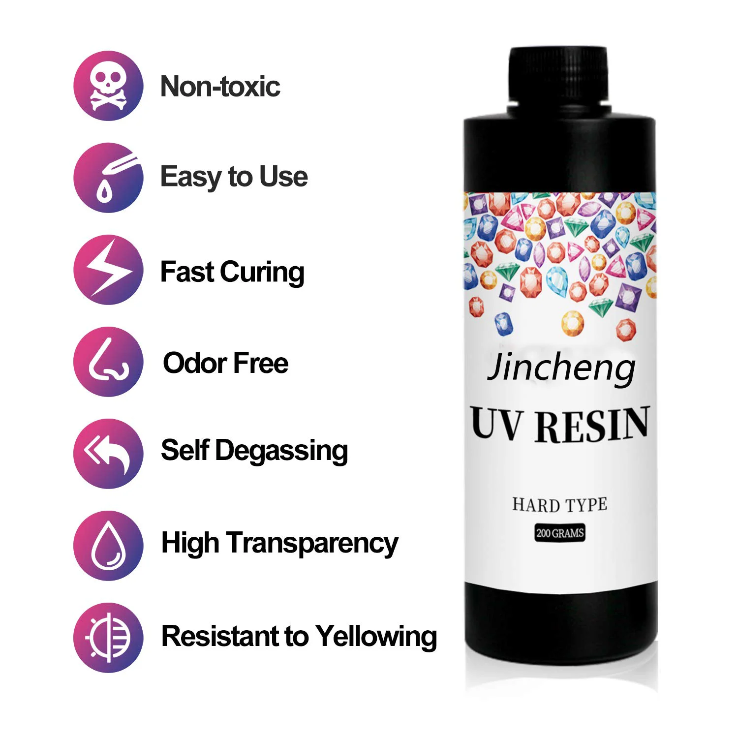 UV Resin 200g Crystal Clear Ultraviolet Curing Epoxy Resin for DIY Jewelry Making
