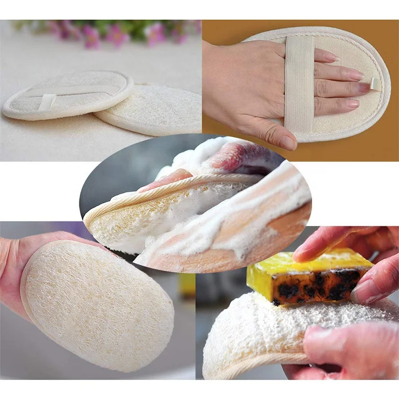 Набор для ванны 7 в 1 из натуральной люфы, скребок для ванны люфы для женщин и мужчин, отшелушивающий, уход за лицом и ногами