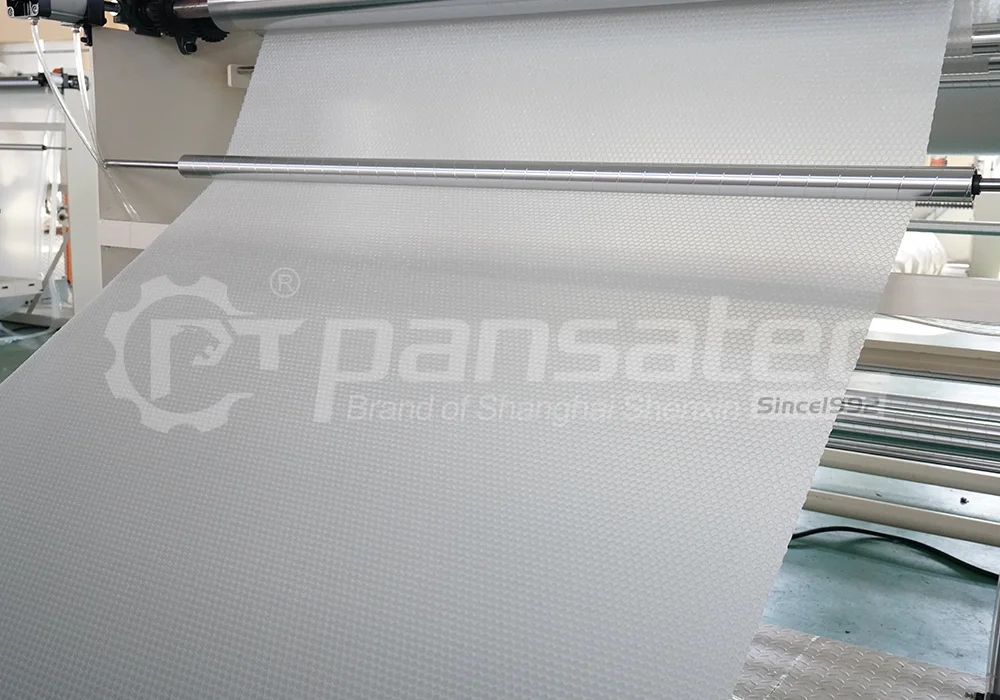 Pansatec Two-Layer PE Cast Stretch Film Machine Air Bubble Plastic Sheet Application with Motor and PLC Core Components