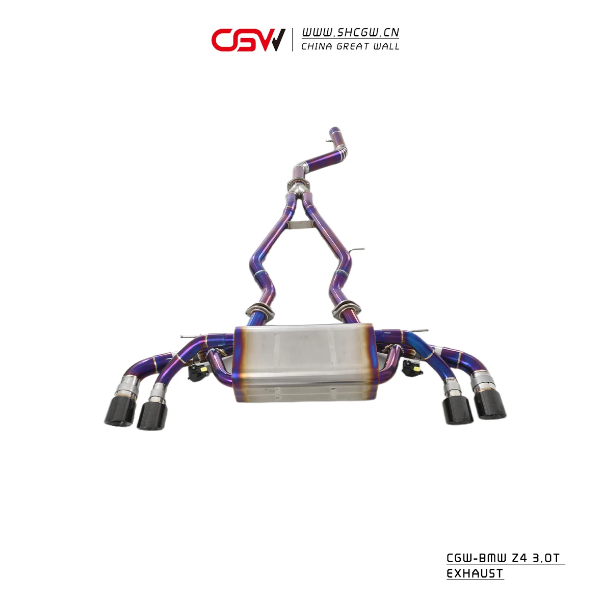 Best Sale Affordable Automobile Titanium Purple Baked Catback with Carbon Fiber Tips and  Valves for BMW Z4 M40 3.0T