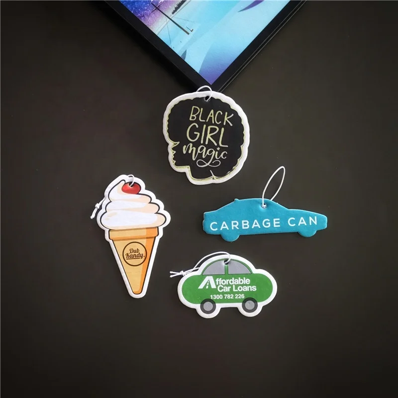 Absorbent Cotton Paper Multiple Choices Customizable Scent Refresher Car Hanging Air Freshener