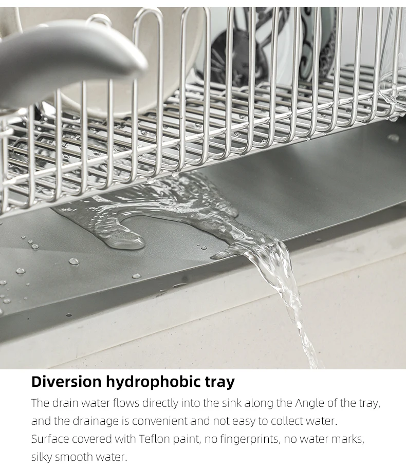 Shimoyama Dish Drying Stainless Steel Dish Rack With Cup Utensil