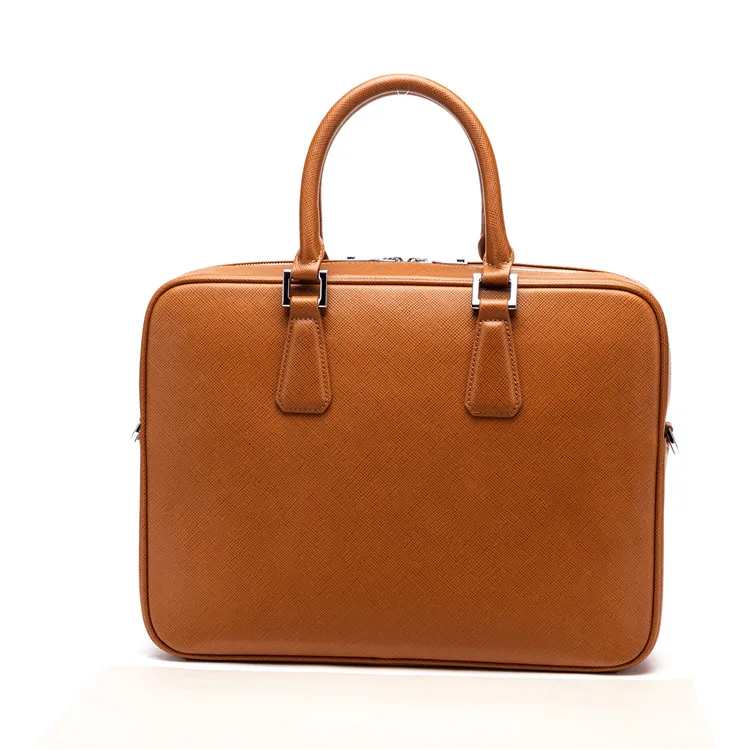 New Arrival Retro High Quality Luxury Business Men Bag Large Capacity Briefcase Saffiano Leather Laptop Bag 2023