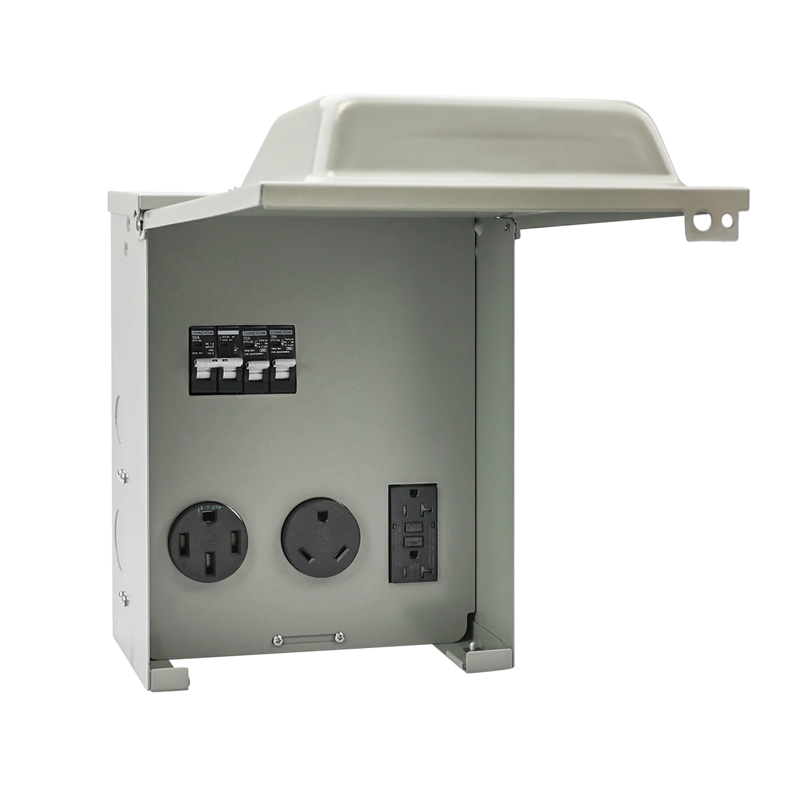 20a 30a 50a Tr Gfci With Circuit Breaker,Power Outlet Panel,Rv Electrical Box 20 30 And 50amp