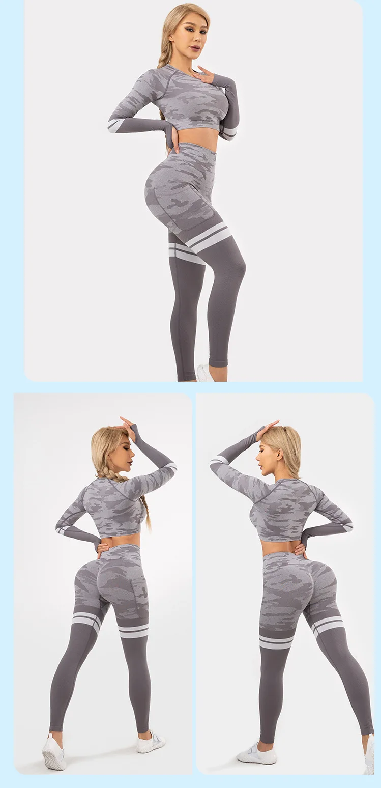 Bless 2022 Womens Unique Yoga Sets Gym Fitness Sets Tummy Control Woman