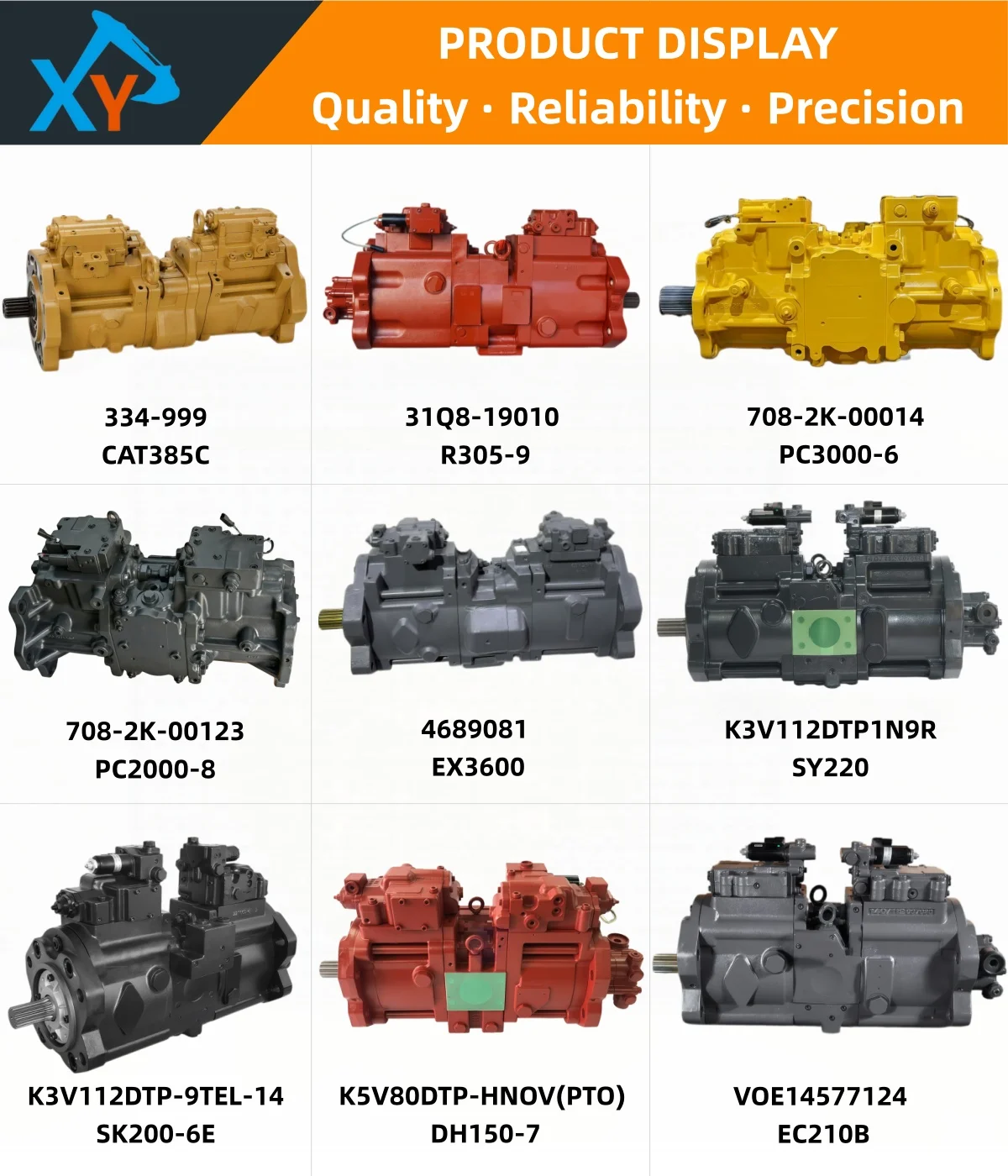 Original Excavator Hydraulic Pump Assembly for ZX330