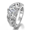 Bague en or véritable massif 10K avec diamant de laboratoire