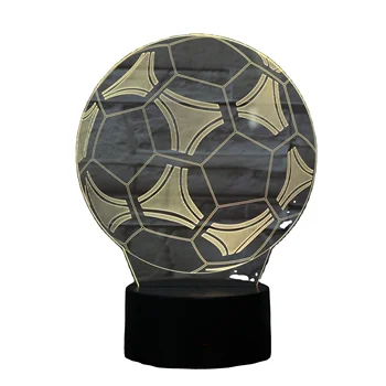 Soccer Ball Football series 3D High quality Lamp 3D illusion black base 7 color decoration night light for souvenir gift