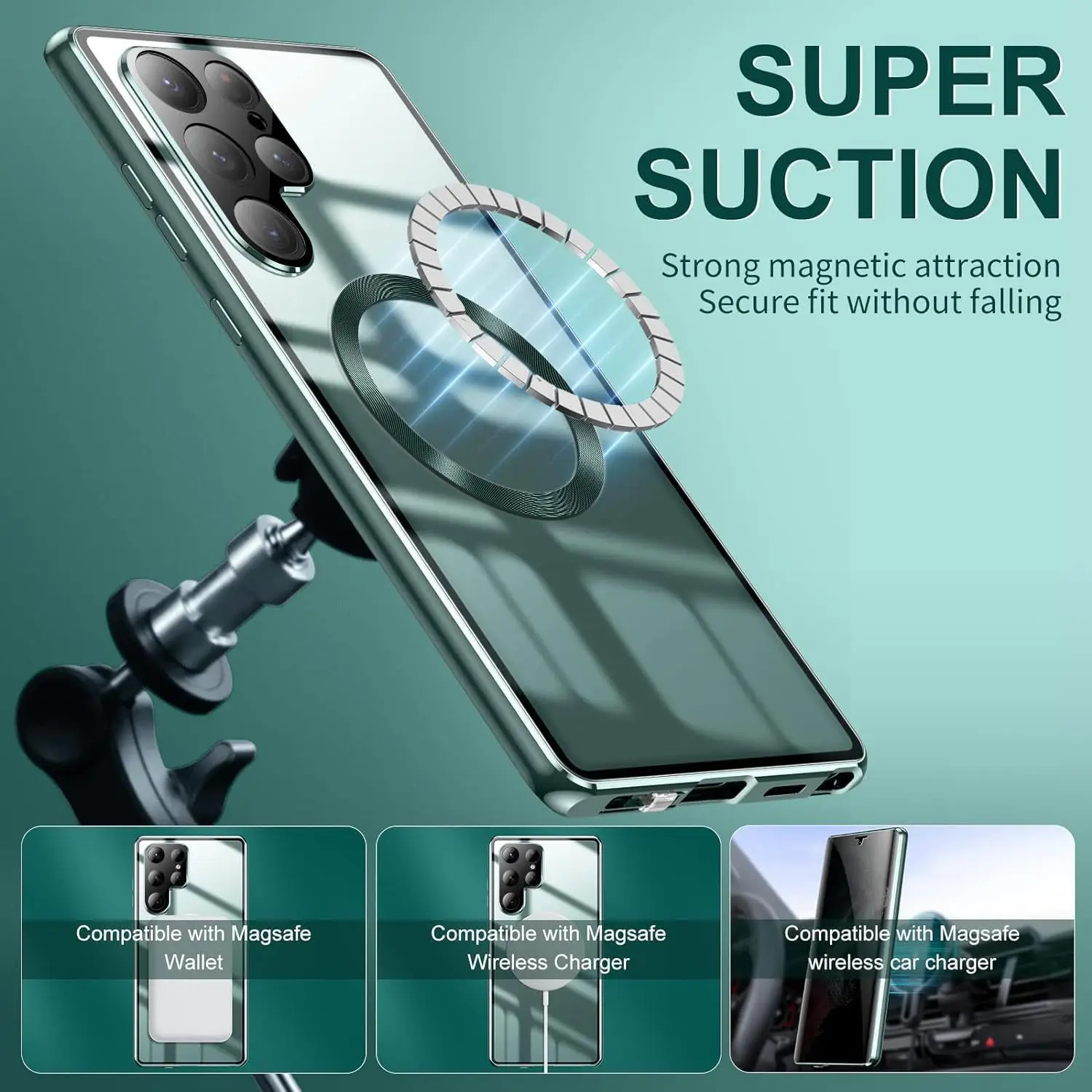 product magnetic dual glass phone case for samsung s25 s24fe s23 ultra laudtec-2