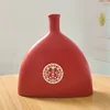 Botella de boda roja esmerilada
