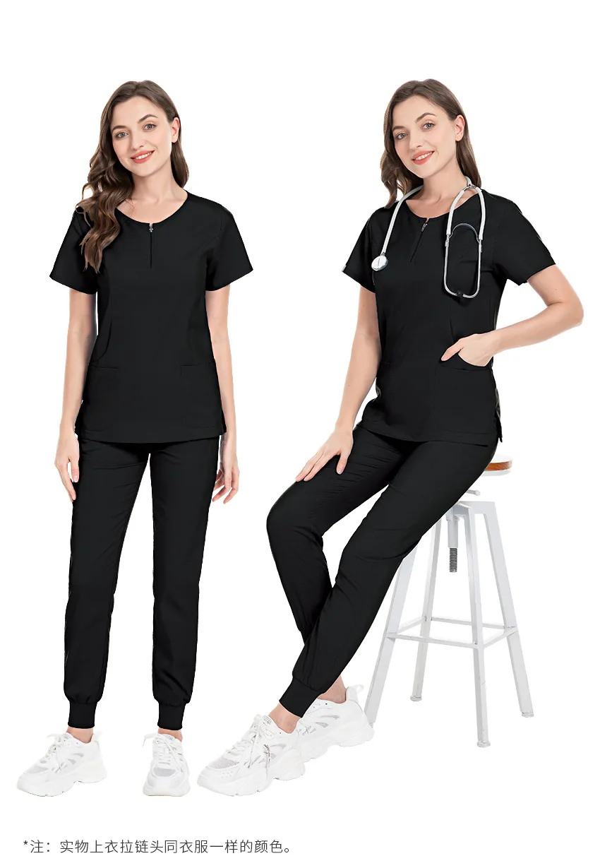 Wholesale Polyester Rayon Spandex Elastic Custom Logo Girls Hospital Uniforms Scrubs For Women