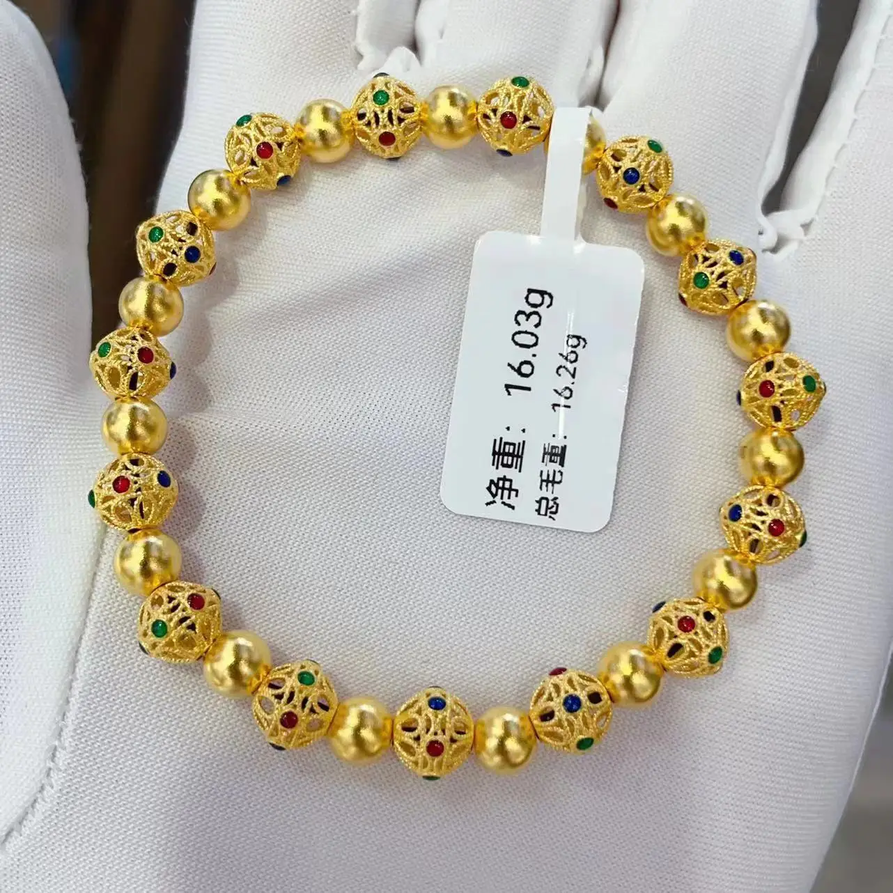 Made in China 24K real gold bracelet customization 999 real gold bracelet manufacturing Gold jewelry accepts OEM customization