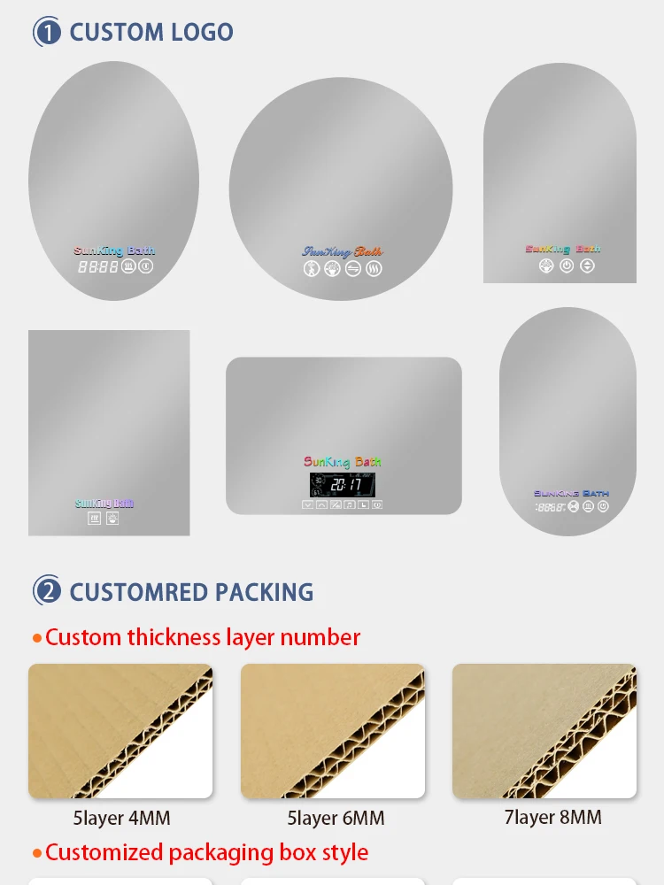 product high quality smart led light customizable touch screen mirror for bathroom mirror bedroom or dressing use-1