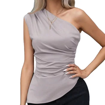 Europe and America Summer new style classy  Woven fashion elegant top