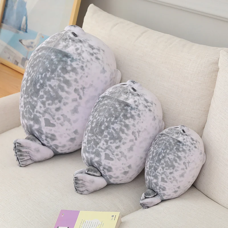  sunyou Plush Cute Seal Pillow - Stuffed Cotton Soft Animal Toy  Grey 27.5 inches/70 cm (Large) Gifts for Kids/Couples/Family/Friends : Toys  & Games