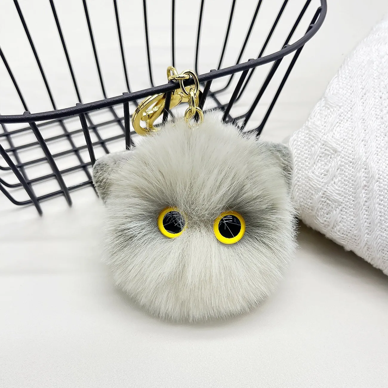 Wholesale Creative Fluffy Fur Pom Pom Bag Keychain Fox Rabbit Soft ...