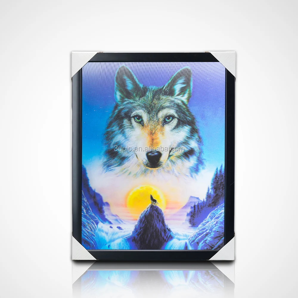 Factory Direct Wholesale Customized 3d Picture Posters Wolf