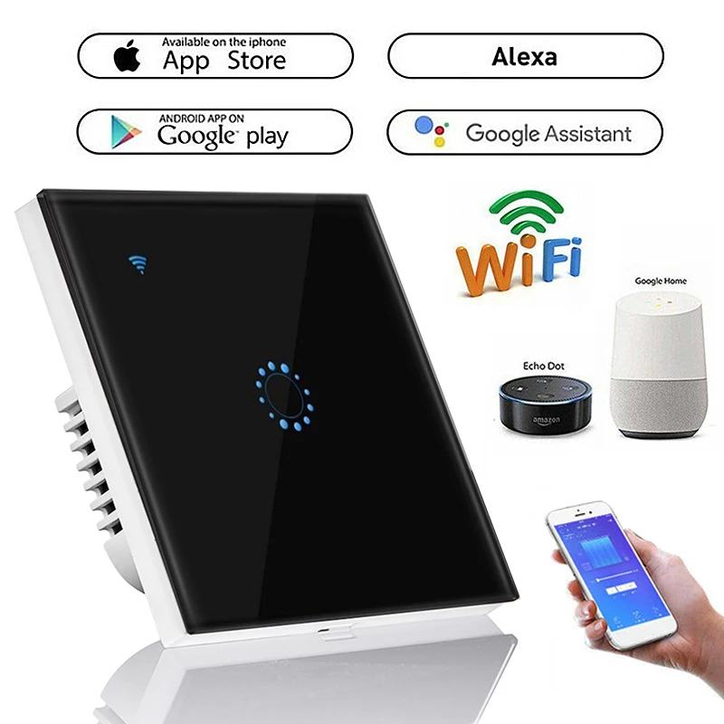 OEM ODM Tuya умный сенсорный электрический стеклянный диммер Wifi переключатель голосового управления модуль питания настенный