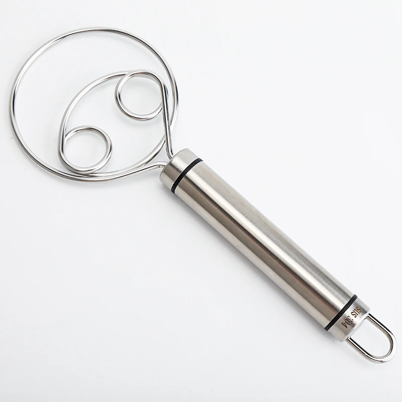 Danish Dough Whisk Stainless Steel Dutch Style Bread Dough Hand Mixer