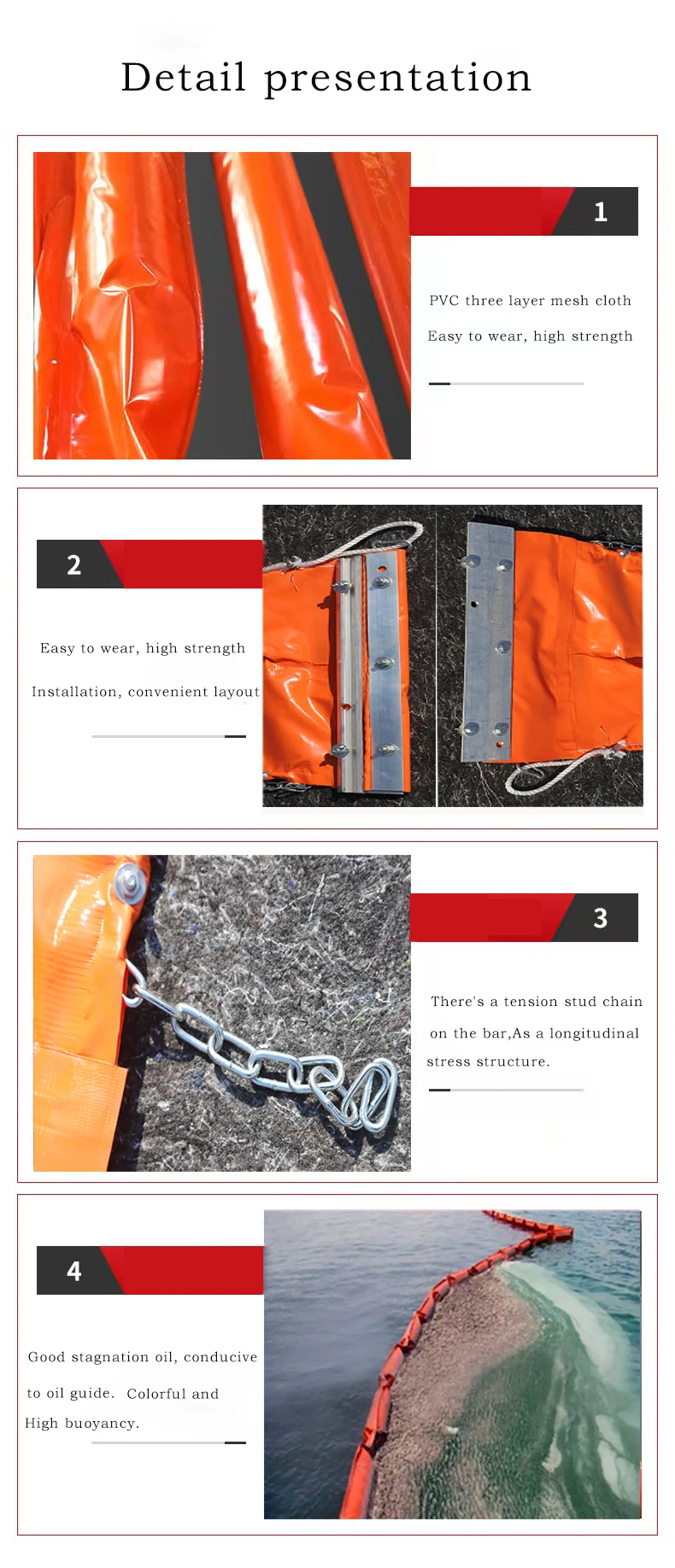 Inflatable Spill Control PVC Inflatable Oil Spill Containment Boom - Seaweed Fence Barrier