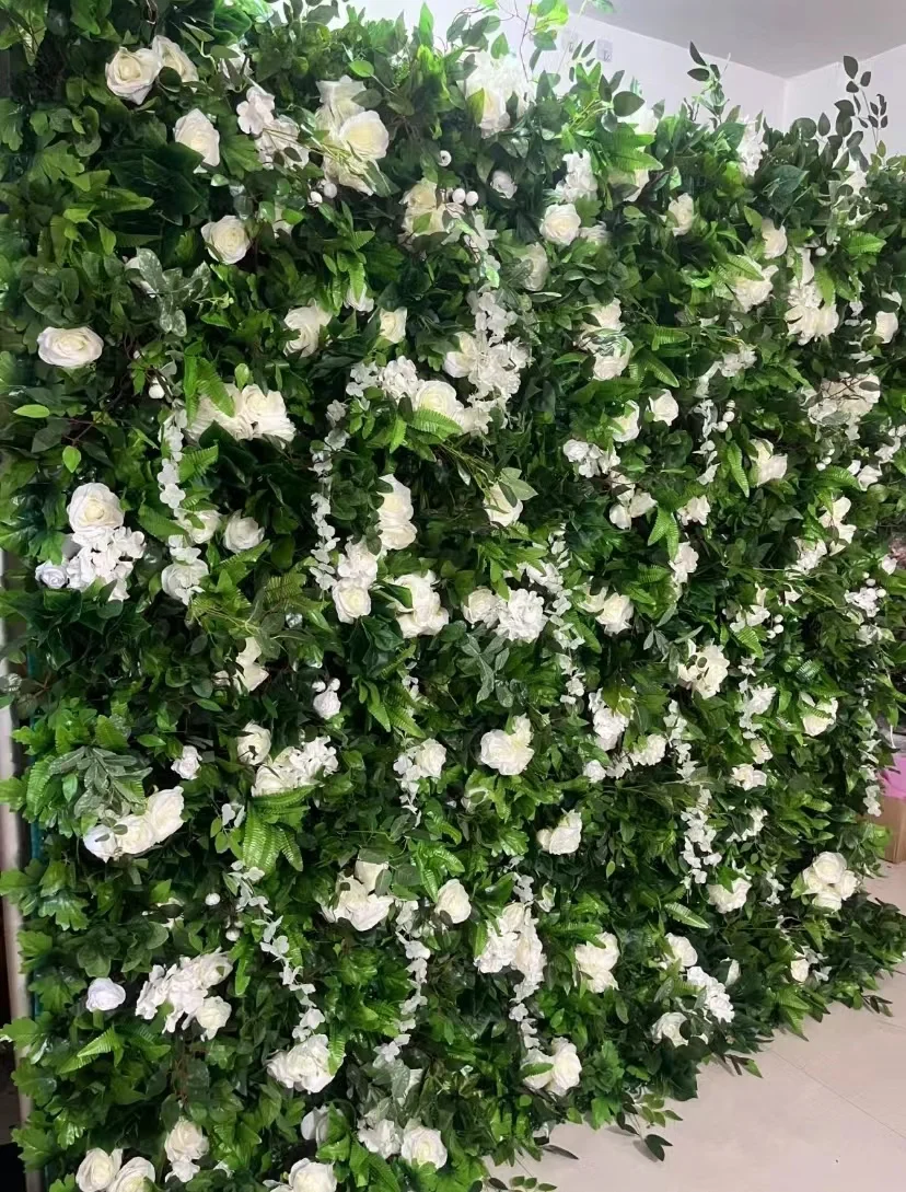 Q64 3d Artificial Flower Wall Green Leaves Wall Decorative Flower Wall