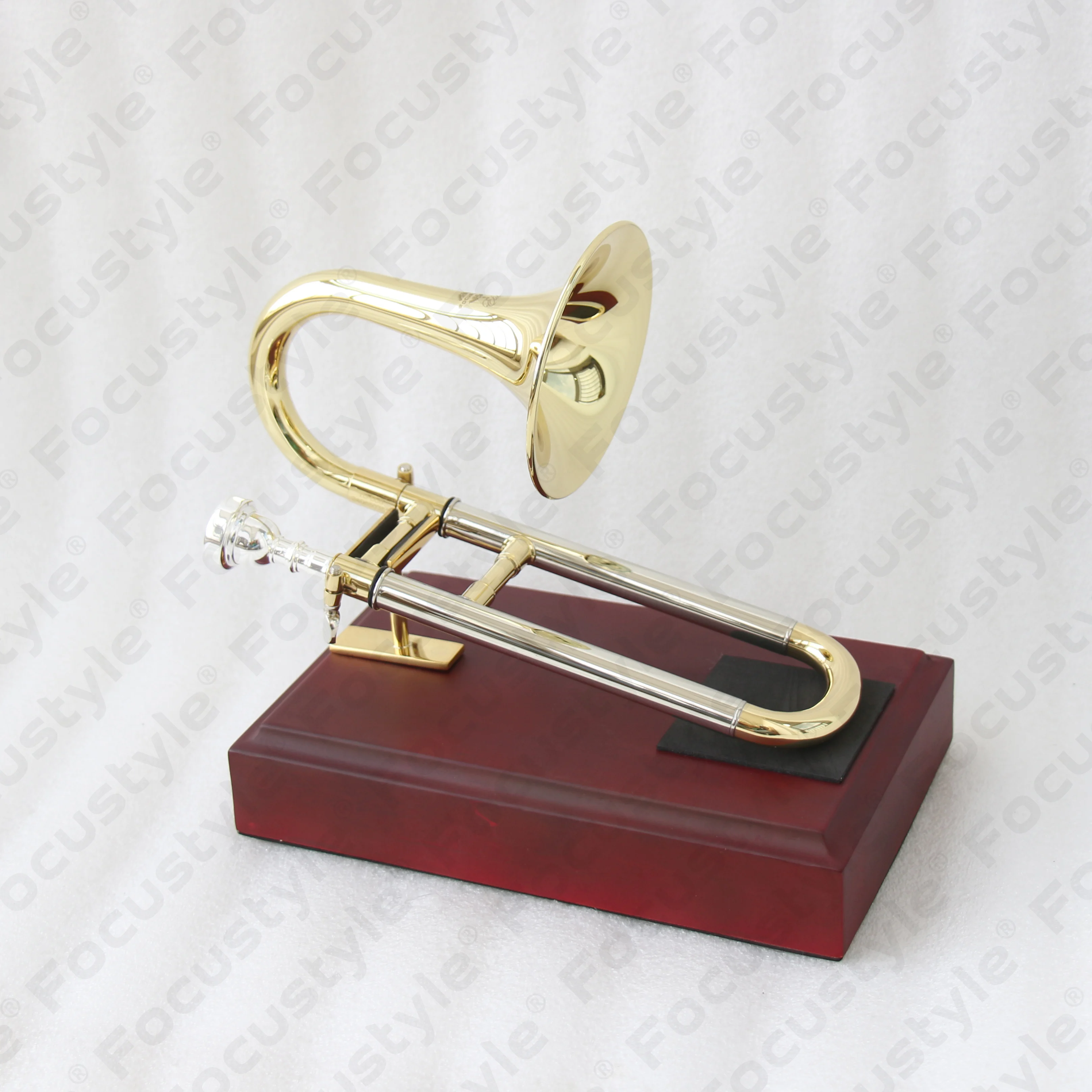 Gold Lacquered Brass Piccolo Trombone & Christmas Ornament