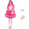 Red and pink complete outfit, earrings, socks
