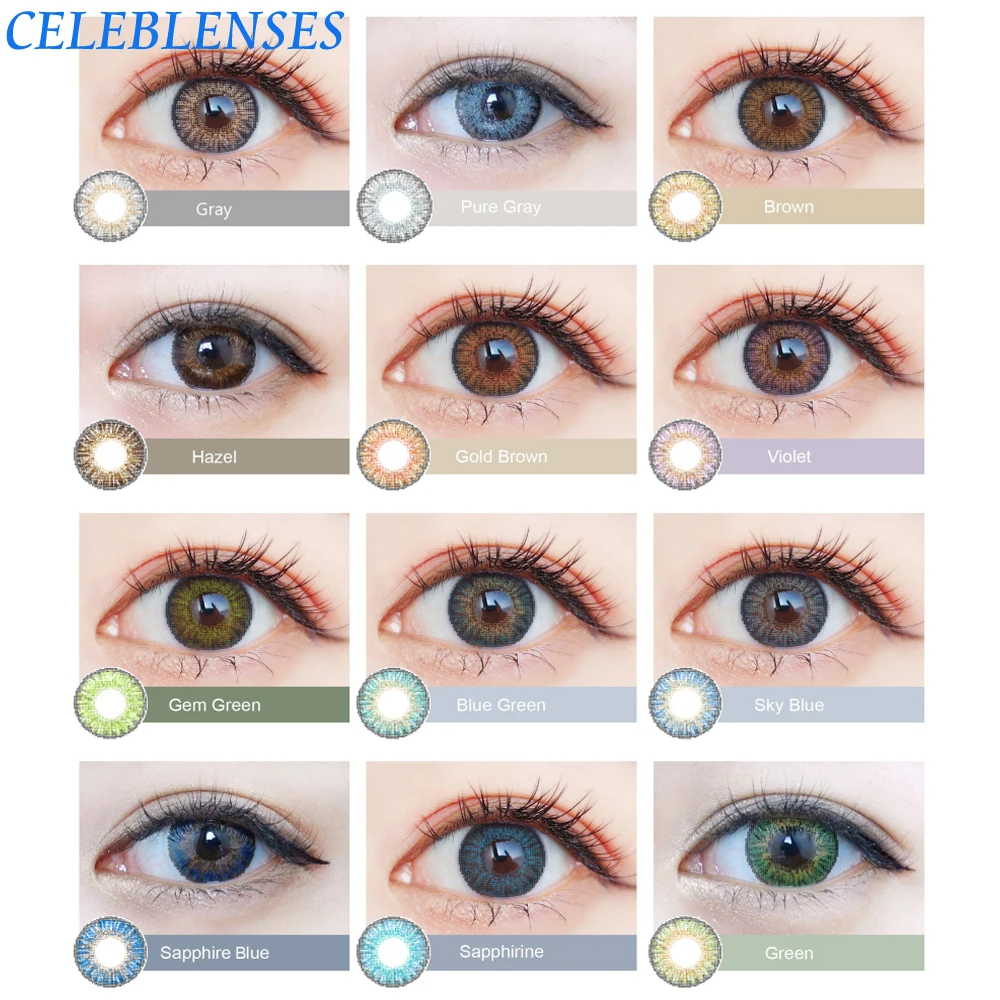 wholesale yearly cat eye crazy lens luxurious contact lens case sweety topaz