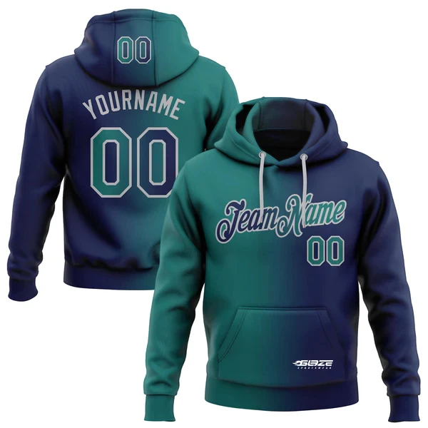 Sample Custom Team Logo and Number Sublimation Hoodies Color Matching Warm Pullover Hoodie Baseball Hoodie