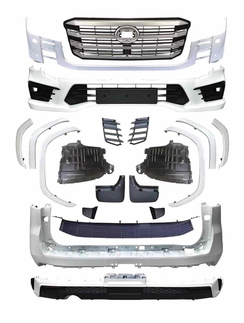 TDCMY Car Body Kits ABS GTS Bumper Guard Spoiler Mudguard License Plate Frame for Land Cruiser LC200 2019 manufacture