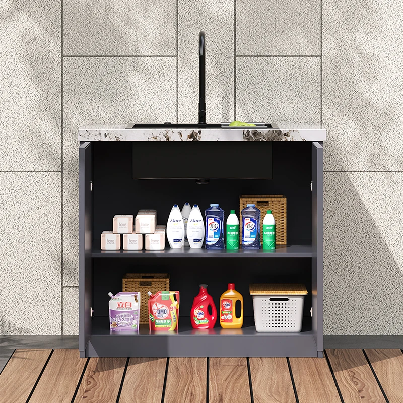 product outdoor courtyard operation desk washbasin basin integrated outdoor rock board aluminum alloy storage cabinet sink combinatio-9