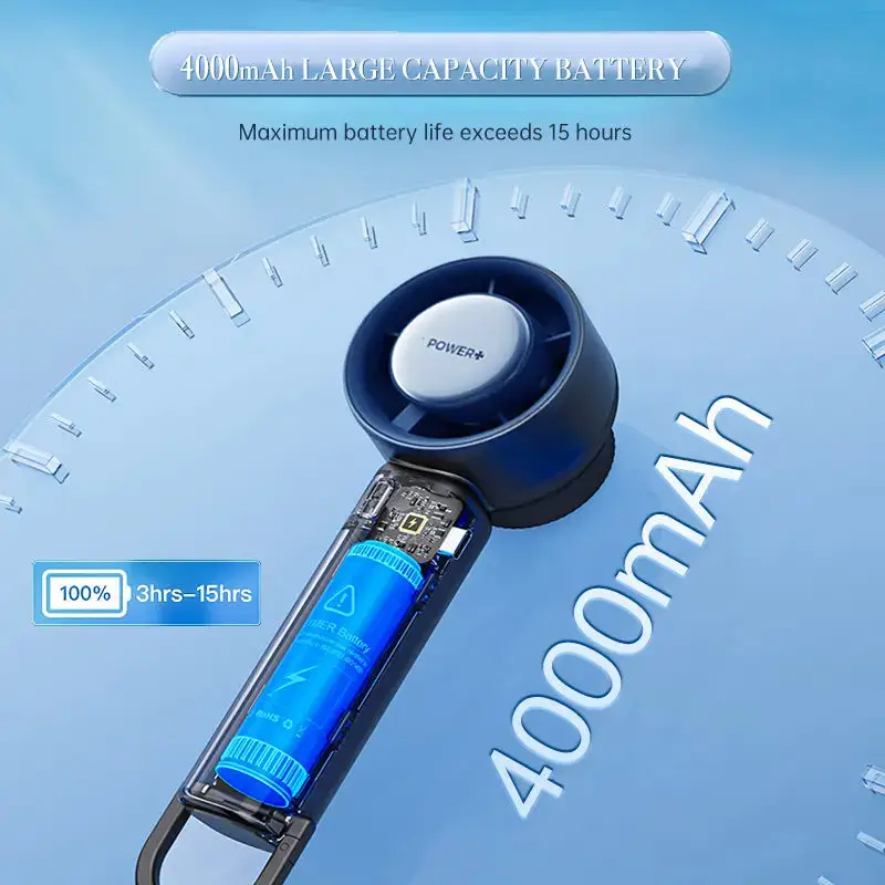 5 in 1 Adjustable High-Speed Brushless Silent Handheld Fan