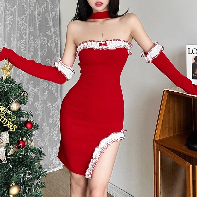 how to operate the rose toy Hotty - Christmas Lingerie Costume Set main image 1