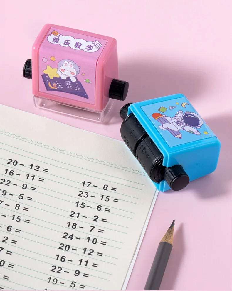 New Reusable Educational Mathl Rolling Stamp Addition Subtraction Multiplication Division Seal Arithmetic Artifact Math Roller