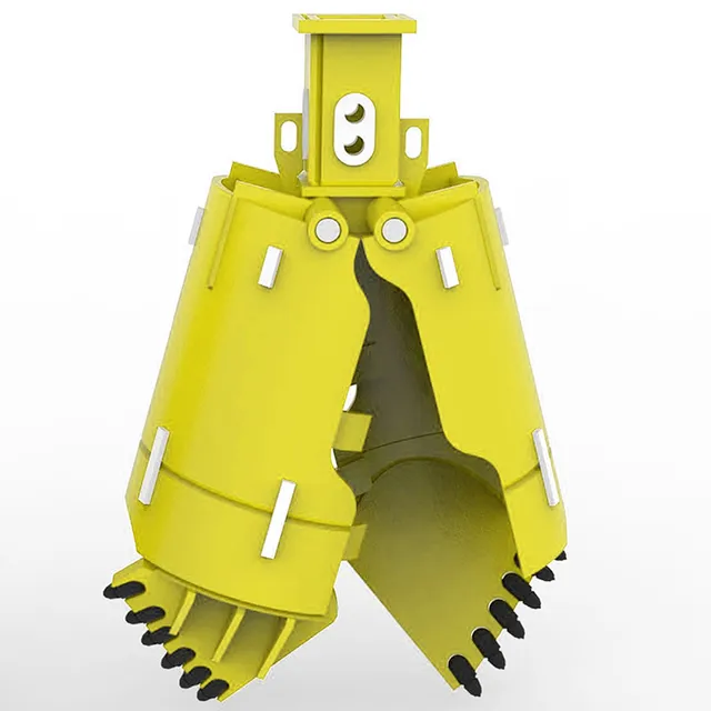 High quality open type bucket with bullet teeth of rotary drilling rig construction open type  body bucket