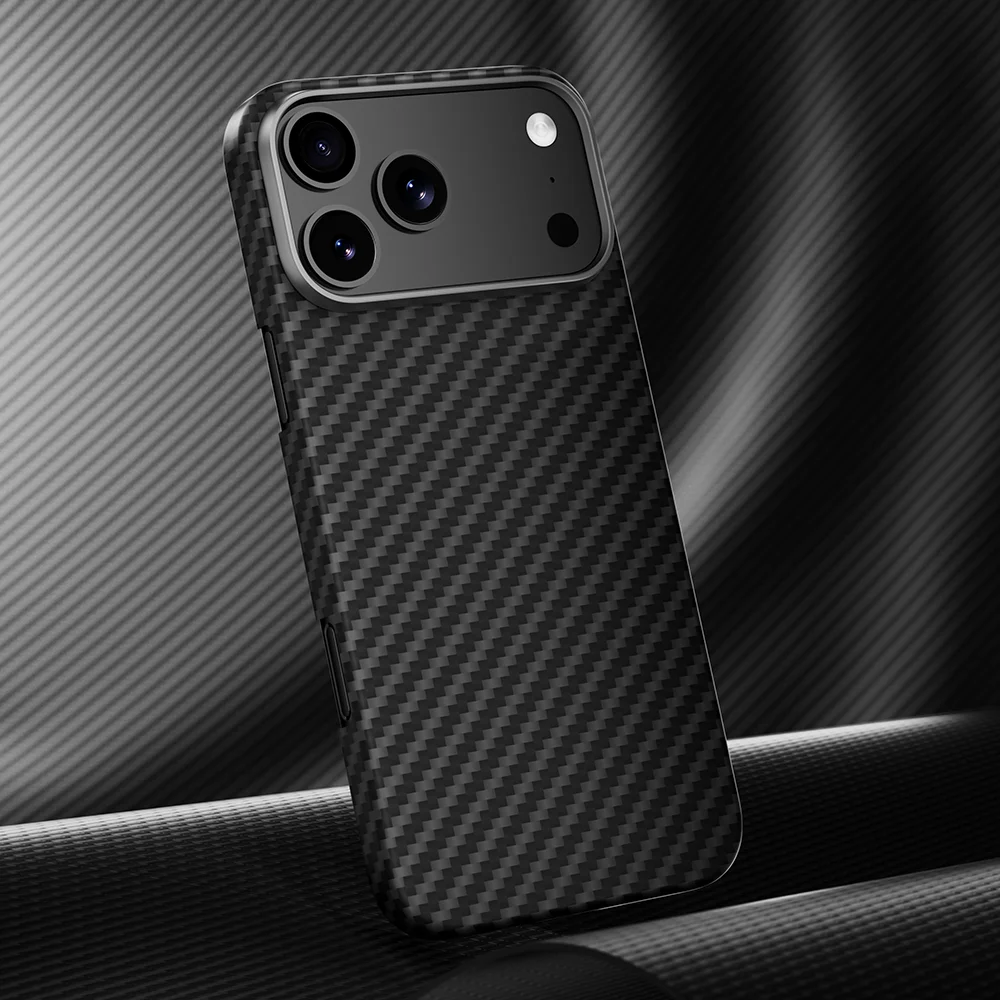 product luxury anti drop anti fingerprint kevlar carbon fiber aramid fiber magnetic mobile phone cover case for iphone 17 pro max 16 pro-3