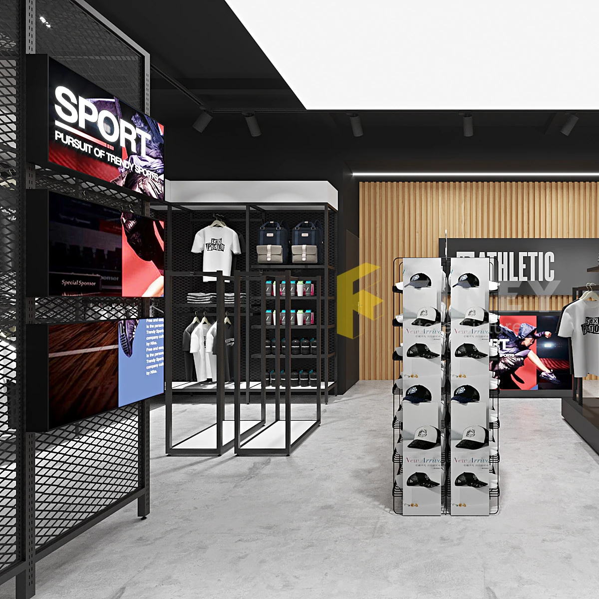 Customized Sport Shop Design Modern Functional Display