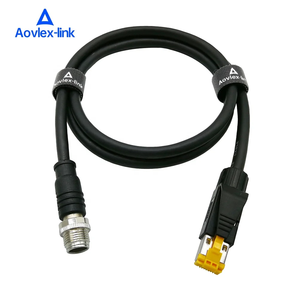 M12 X-code 8pin штекер к RJ45 Штекерный кабель промышленный разъем CAT6 ethernet-кабель цепь