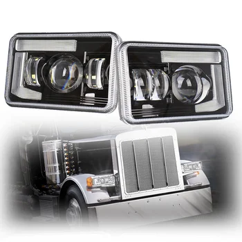 Kenworth Lights 4x6 Led Headlight For Feightliner Fld 120 112 Semi