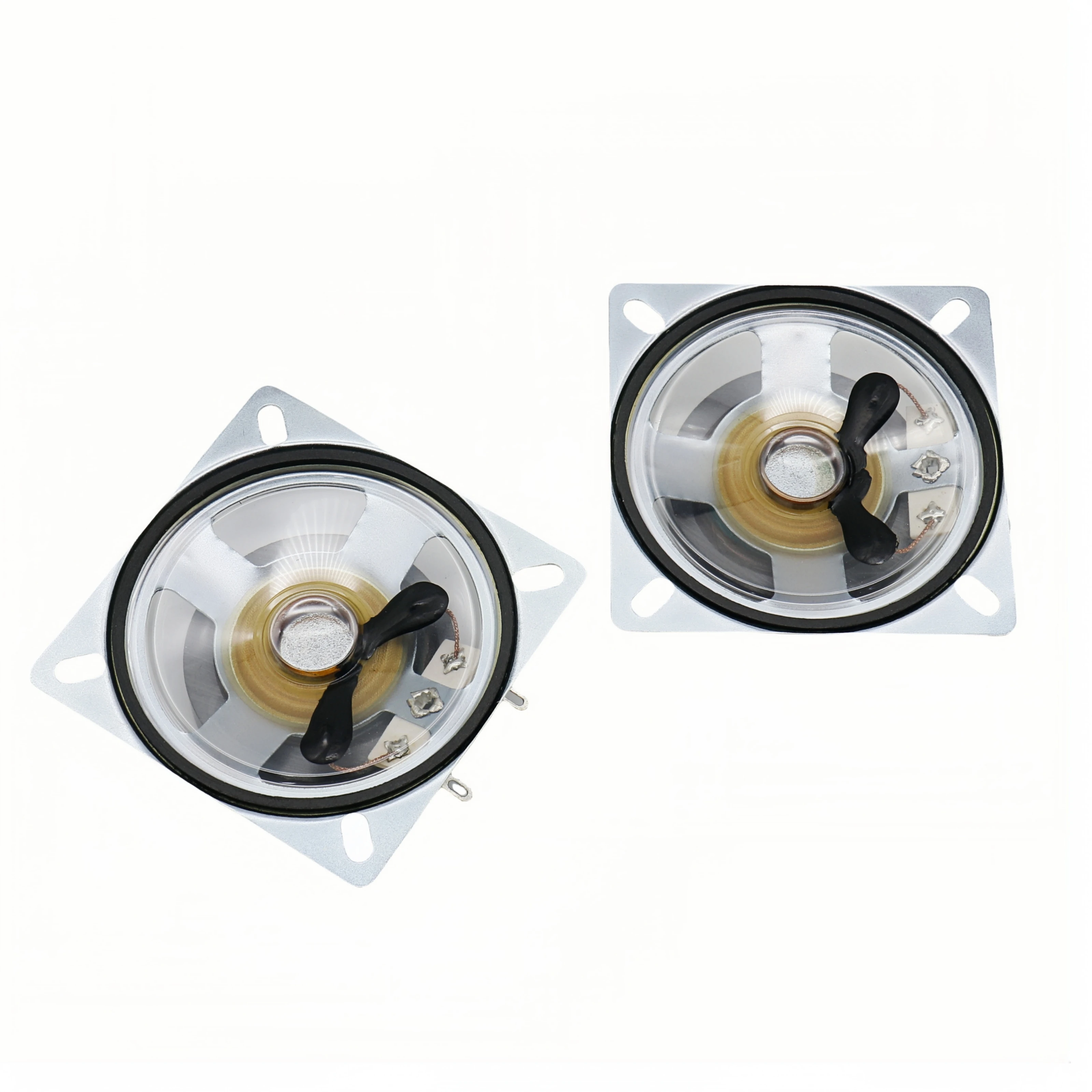 2 Altoparlanti Magnetici Quadrati 28 Mm Con Cono In Carta, 2W 8Ω, Sensibilità 92 DB, Per Progetti Audio Fai-da-te