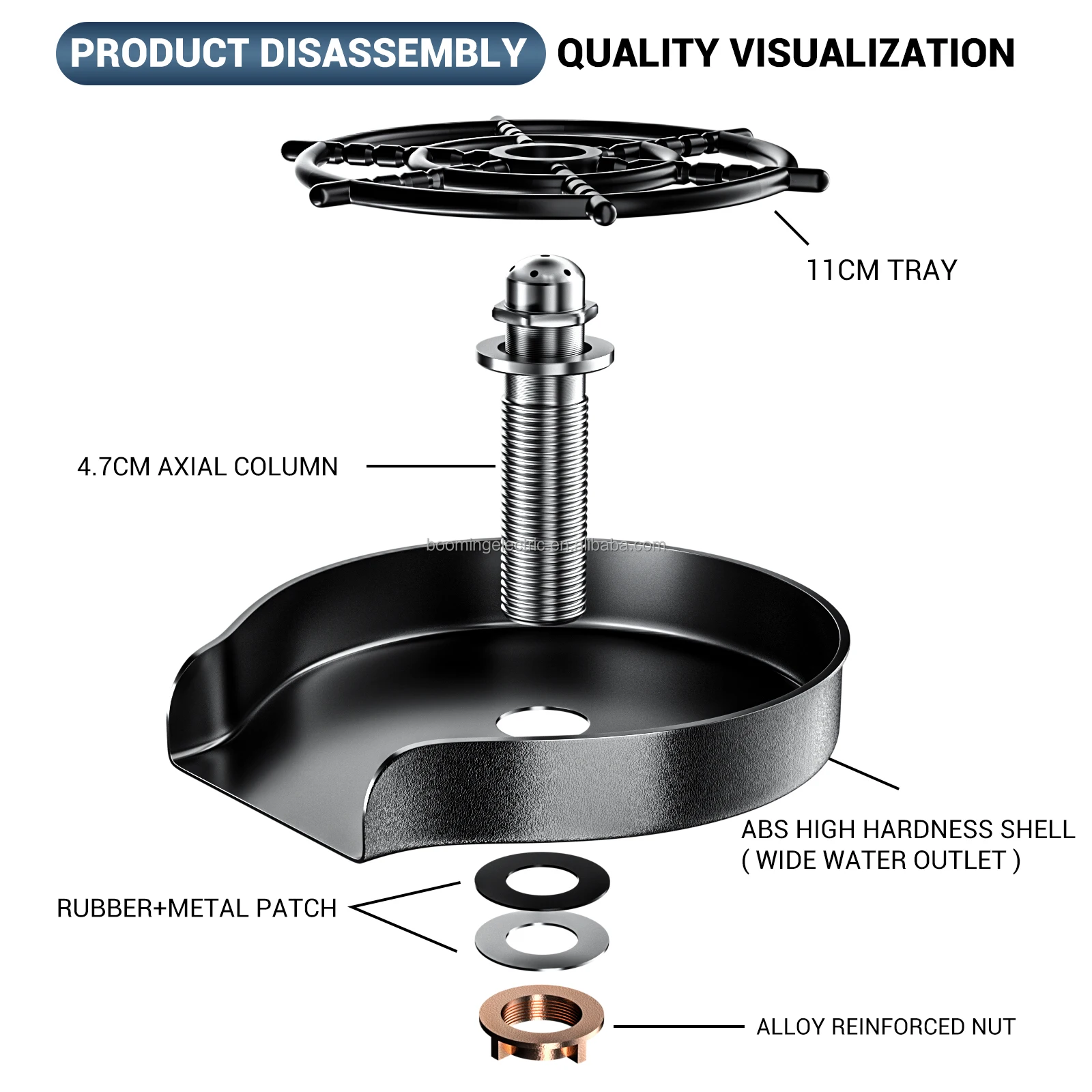 2023 Automatic  Glass Rinser for Kitchen Sinks Bottle Washer Round Black Cup Clean Bar Glass Rinser