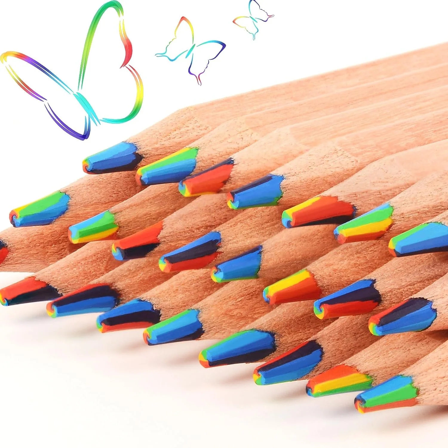 JEYORZY 20 Regenbogenstifte – 7-in-1 Mehrfarbstifte Für Kinder Zum Zeichnen & Malen, Ideal Für Geburtstagsgeschenke
