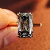 Anillo de moissanita de oro macizo de 14k auténtico