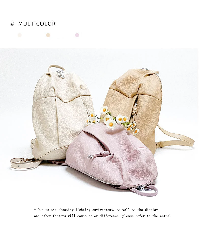 Factory Supply School Bag Full Grain Leather for Female Genuine Cowhide Backpack Bag for Women Leather Women’s Backpacks