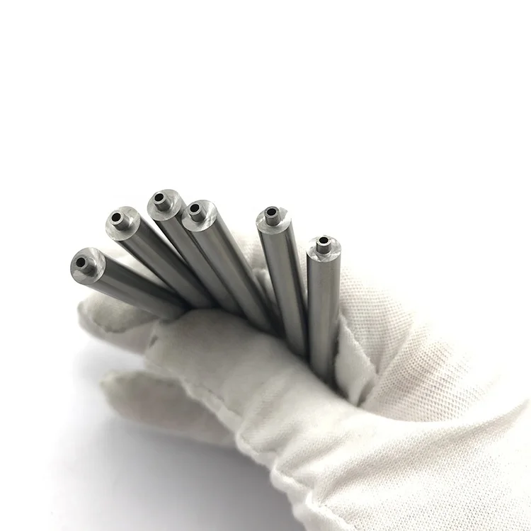 Precision Customized D6*d2*76mm Sintered Tungsten Carbide Rods Serdi Pilots Valve With Grinding and Silver Surface